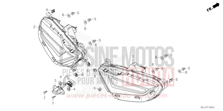 FEUX COMBINES ARRIERE de Gold Wing MAT BALLISTIC BLACK METALLIC (NHA86) 2025